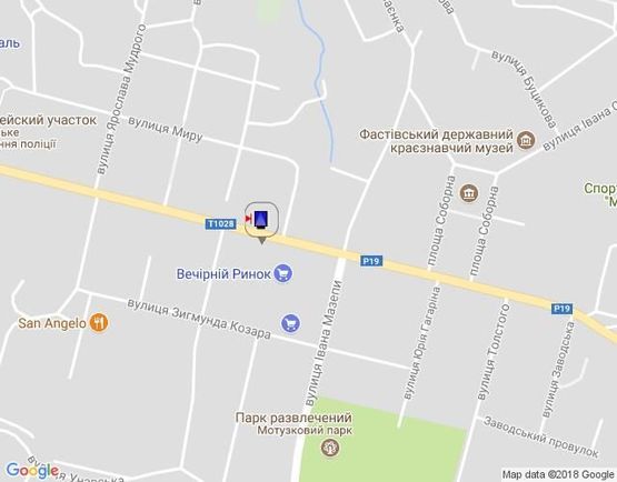 Схема рекламної площини за адресою г.Фастов, ул.Соборная, 51 Еко Маркет