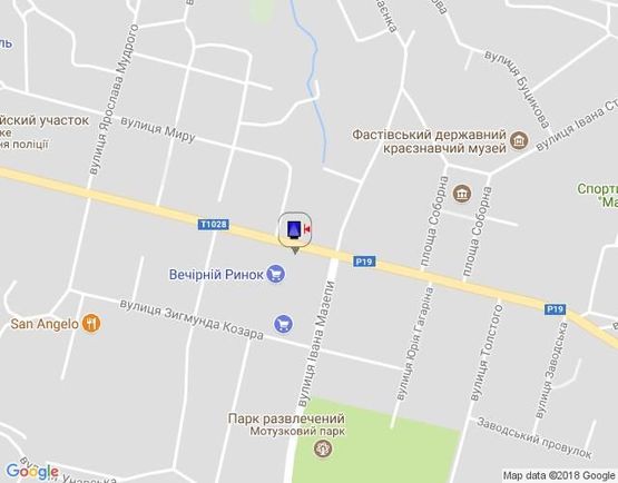 Схема рекламной плоскости по адресу г.Фастов, ул.Соборная, 43, Вечерний рынок