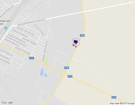 Схема рекламной плоскости по адресу г.Фастов,  Кольцевая дорога, 500 м до клумбы ул.Якубовского, на Киев