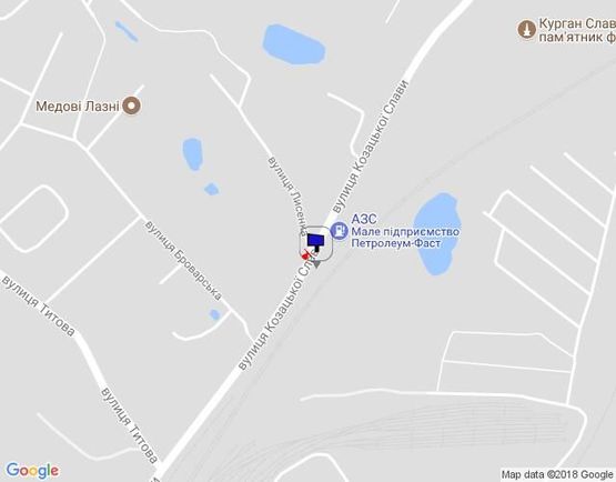 Схема рекламной плоскости по адресу г.Фастов, ул.Щербакова, 25