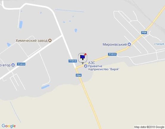 Схема рекламной плоскости по адресу перекресток Окружной и ул. Червоный шлях, напротив бензо-заправки, к выезду на Белую Церковь