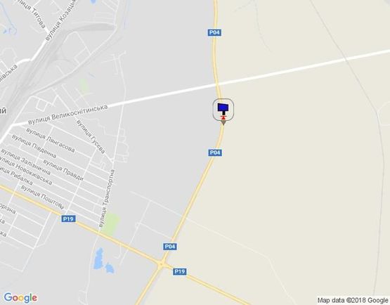 Схема рекламної площини за адресою г.Фастов Окружная дорога  между ул.Великоснитынская и ул.Якубовского. 400 м до перекрестка с ул. Великоснитынской