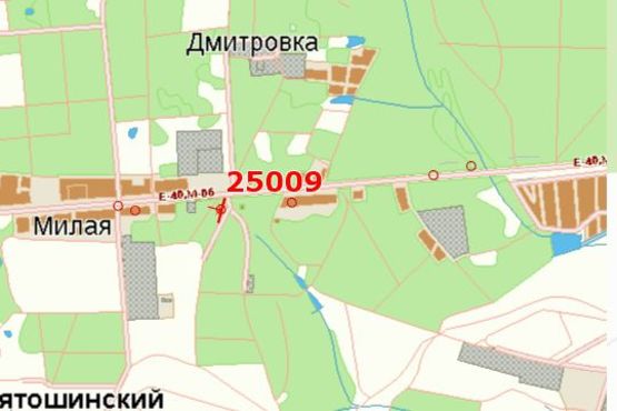 Схема рекламної площини за адресою Київ - Житомир, 09км+500м до Києва (в напр. Києва)