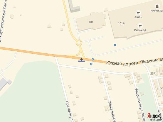 Схема рекламной плоскости по адресу Одесса - Южный 17+300 (чебурашка)