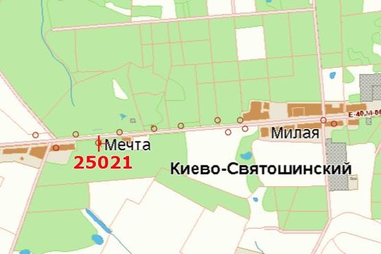 Схема рекламної площини за адресою Київ - Житомир (в напр. Житомира)