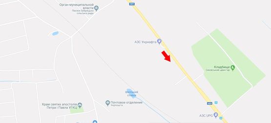 Схема рекламной плоскости по адресу В'їзд в місто, Сихівське кладовище,Автодорога  Н-09  Мукачево-Рахів-Богородчани-Івано-Франківськ-Рогатин-Бібрка-Львів, км 437+770 ліворуч