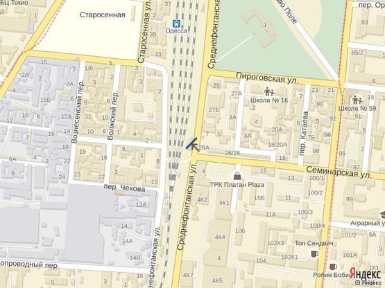 Схема рекламной плоскости по адресу Среднефонтанская - Семинарская 3