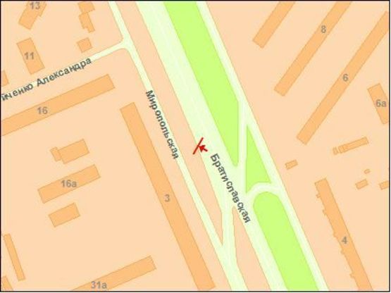 Схема рекламної площини за адресою Братиславская ул. - Бойченко ул.