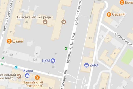 Схема рекламной плоскости по адресу Хрещатик вул., 38 (ЦУМ) №1