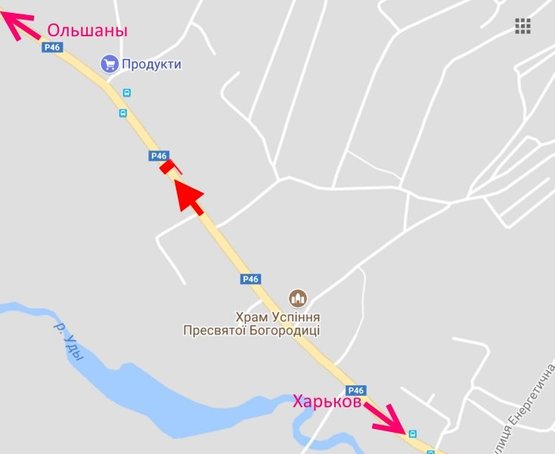 Схема рекламной плоскости по адресу пос. Солоницевка-возле Храма Успения Пресвятой Богородицы-в ст. Ольшан