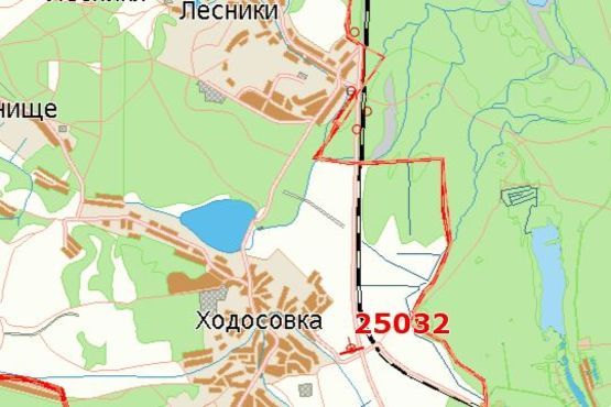 Схема рекламної площини за адресою Київ - Обухів, 11км + 400м від Києва (в напр. Обухова)