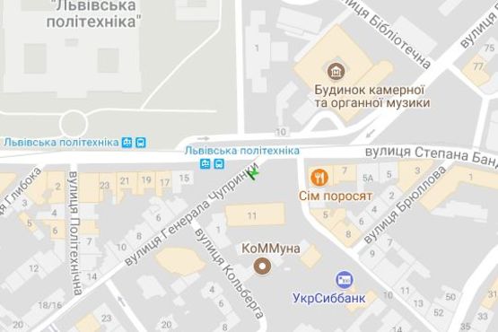 Схема рекламної площини за адресою Генерала Чупринки вул. - Степана Бандери вул.