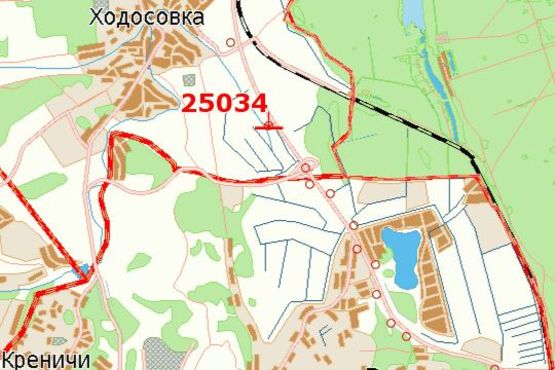 Схема рекламної площини за адресою Київ - Обухів, 12км + 100м від Києва (в напр. Обухова)