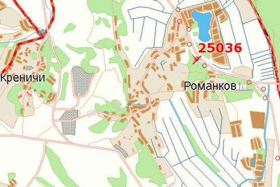 Схема рекламної площини за адресою Київ - Обухів, 14км + 700м від Києва (в напр. Обухова)