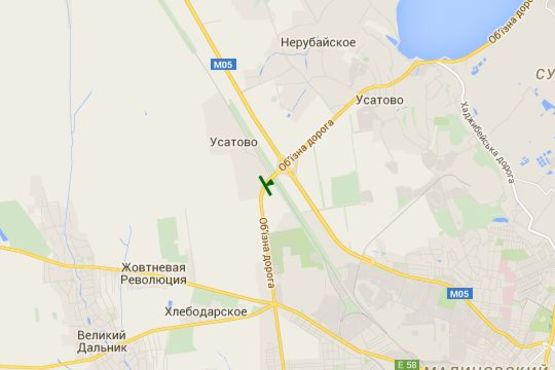 Схема рекламной плоскости по адресу Об'їздна дорога, км. 20+100 (в напр. ринку "7-й км.")