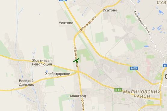 Схема рекламної площини за адресою Об'їздна дорога, км. 22+300 (в напр. траси Київ - Одесса)