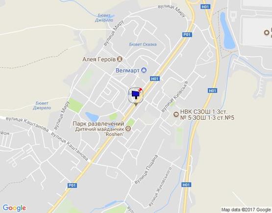 Схема рекламной плоскости по адресу м. Обухів, вул. Київська,158,  за  світлофором