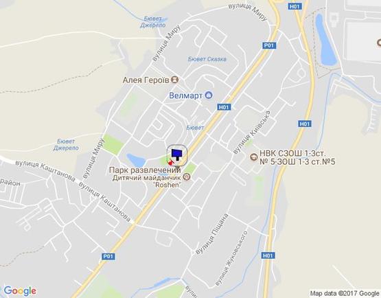 Схема рекламной плоскости по адресу м. Обухів, вул.Київська, перед банком "Аваль", навпроти озера