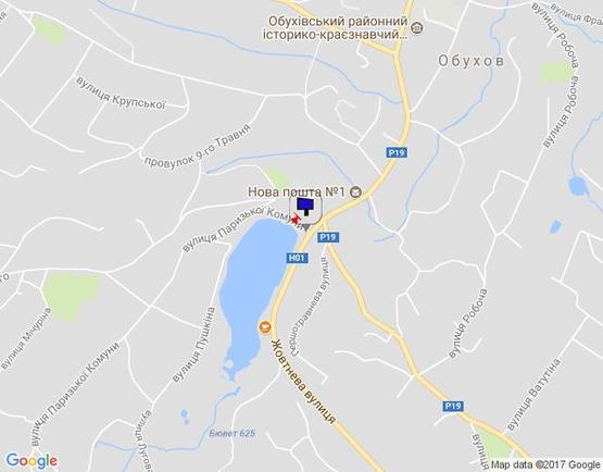 Схема рекламной плоскости по адресу м. Обухів, ул.. Жовтнева, Центральна автостанція м. Обухів