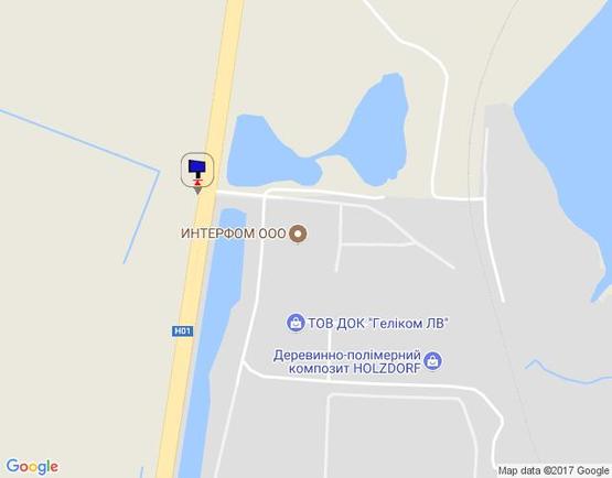 Схема рекламной плоскости по адресу км. 42+200 праворуч(Н-01 Київ-Знамянка) ;  На повороті до ТОВ Інтерфом