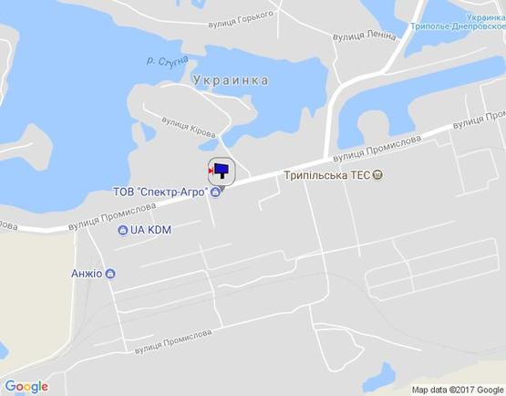 Схема рекламной плоскости по адресу м.Українка, вул. Промислова, 13