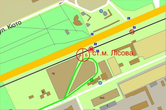 Схема рекламної площини за адресою Броварской проспект,  (М)"Лесная"