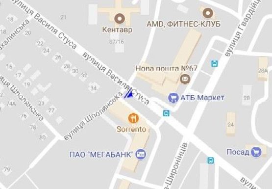 Схема рекламної площини за адресою Василия Стуса ул. - Гвардейцев Широнинцев ул., 29а