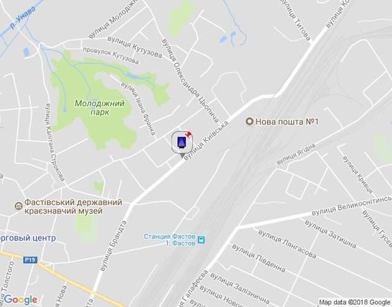 Схема рекламной плоскости по адресу г.Фастов, ул. Кирова, 5-9