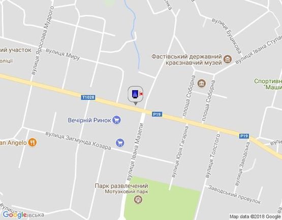 Схема рекламної площини за адресою г.Фастов, ул.Соборная, 34, Вечерний рынок