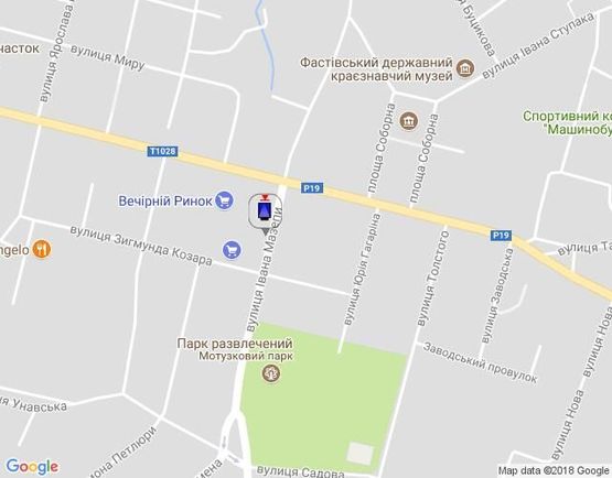 Схема рекламної площини за адресою г.Фастов, ул.Интернациональная, м-н Фокстрот