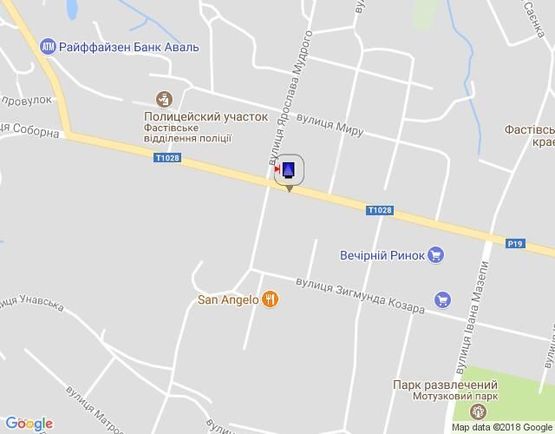 Схема рекламної площини за адресою г.Фастов, ул.Соборная, 63, м-н Космо