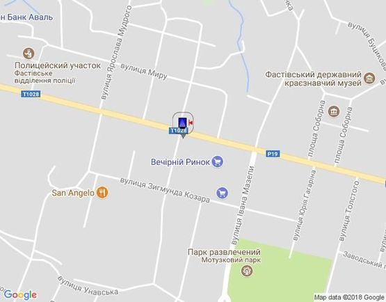 Схема рекламної площини за адресою г.Фастов, ул.Соборная, 51 Еко Маркет