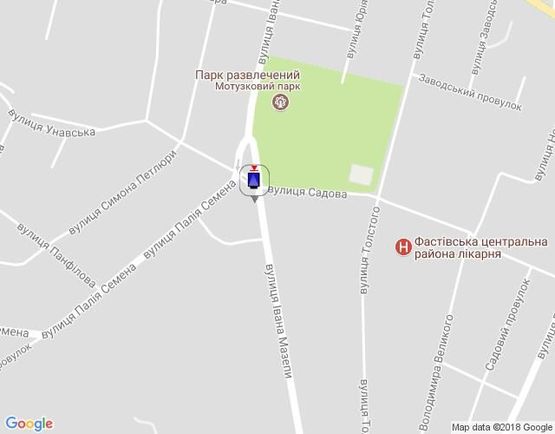 Схема рекламної площини за адресою г.Фастов, ул.Интернациональная, 14, ресторан Старая Прага, авт.остановка