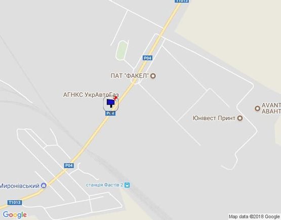 Схема рекламной плоскости по адресу г.Фастов, Кольцевая дорога, жилмасив Мироновский парк,300м.от ул.Ломоносова,выезд на Б.Церковь