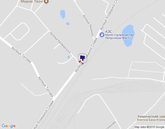 Схема рекламной плоскости по адресу г.Фастов, ул.Щербакова, 17