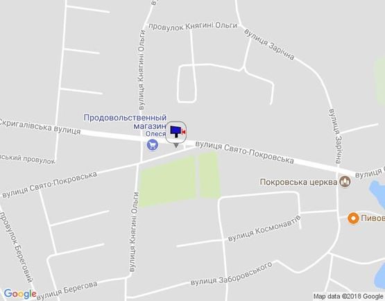 Схема рекламной плоскости по адресу г.Фастов перекресток ул.Димитрова и Скригалевской, з-д Оболонь, жилмассив Заречье