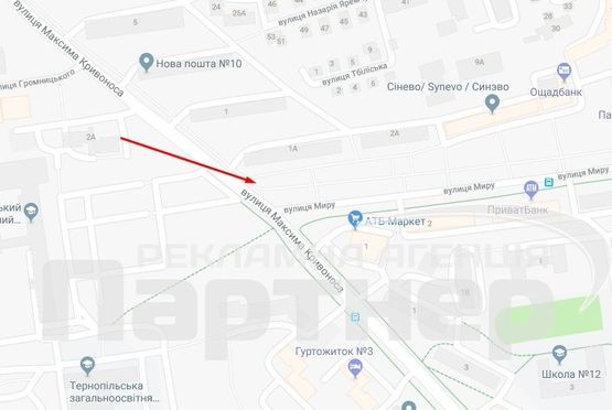 Схема рекламної площини за адресою Винниченка