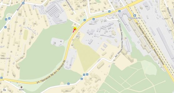 Схема рекламной плоскости по адресу Протасов Яр ул. 1, к Соломенской пл., к Краснозвездному пр-ту, в центр