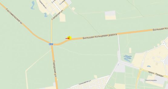 Схема рекламної площини за адресою Большая Кольцевая дорога 32, со стороны ул.Городской