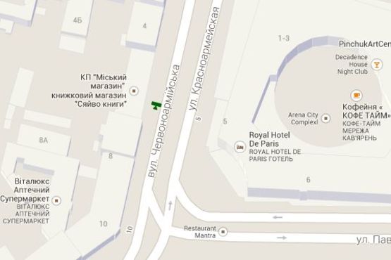 Схема рекламной плоскости по адресу Велика Васильківська вул.,  6; Банк "ВТБ",  "Arena-city")