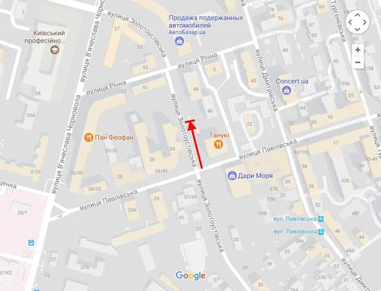 Схема рекламной плоскости по адресу Златоустівська вул., 46