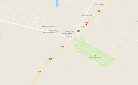 Схема рекламної площини за адресою Одесская трасса, в направлении г.Киев, перед заправкой Shell,8км+900метров, правая