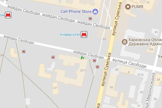 Схема рекламной плоскости по адресу Свободи пл., №1