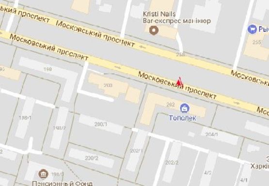 Схема рекламной плоскости по адресу Московский пр., 202 (из центра)