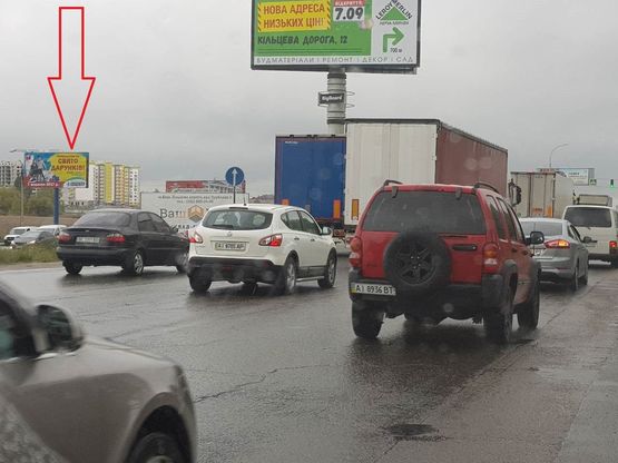 Схема рекламної площини за адресою Большая окружная 4х8 м 1050 м.от Жилянского моста