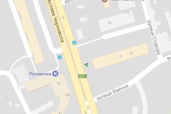 Схема рекламної площини за адресою Вячеслава Чорновола просп. - Хімічна вул.