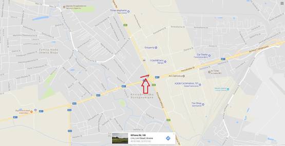 Схема рекламной плоскости по адресу Об'їзна М-10 З. О. м. Львова, Кільцева розв'язка від вул. Городоцької в напрямку до Автосалону Honda, Епіцентру, Метро (нижній)