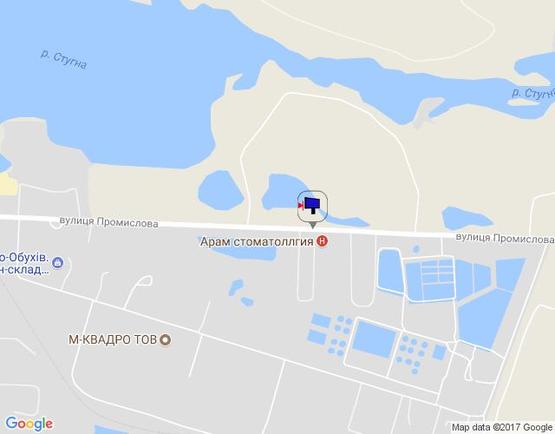 Схема рекламной плоскости по адресу м. Обухів, вул.Промислова, 16, на зупинці, навпроти логістичного комплексу Rhenus Logistics