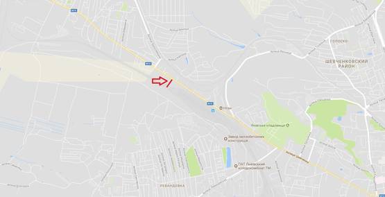 Схема рекламной плоскости по адресу вул. Шевченка, 139 (в сторону центру)