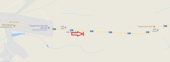 Схема рекламной плоскости по адресу М 11 Львів-Шегині, км 76+900, праворуч